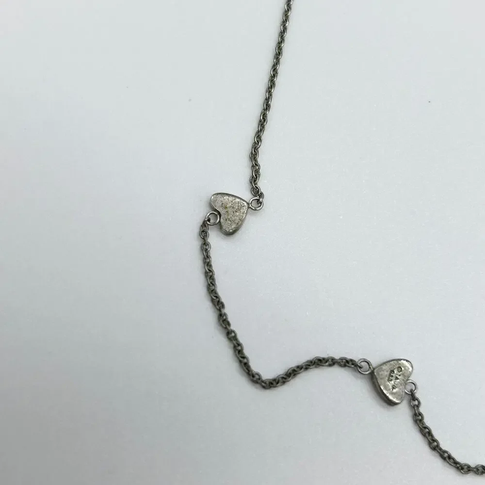 Tiffany & Co Heart Lariat Necklace Y Drop Sterling Silver 925 Luxury Jewelry
